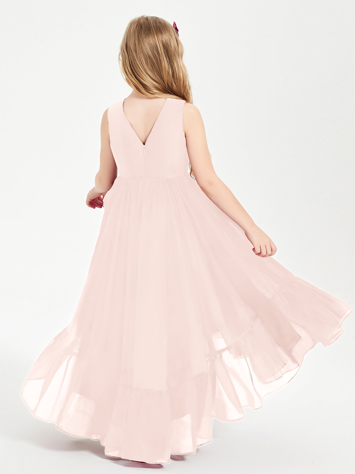 Cascading Skirt Boho Dresses for Junior Bridesmaids Pearl Pink